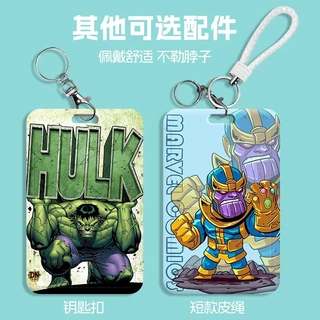 Marvel Superhero พร้อมสต็อก ประหลาดใจ ซูเปอร์ฮีโร่เปลือกแข็งหดยาวเชือกผู้ถือหลายเครื่องประดับการ์ตูนบัตรง่ายผู้ถือบัตรป้องกันการสูญหายกระเป๋าเสน่ห์บัตรควบคุมการเข้าถึง นาย