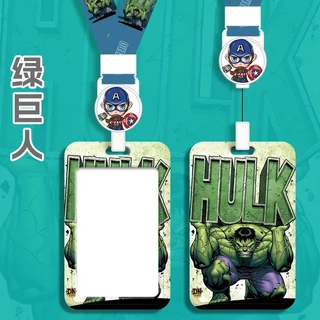 Marvel Superhero พร้อมสต็อก ประหลาดใจ ซูเปอร์ฮีโร่เปลือกแข็งหดยาวเชือกผู้ถือหลายเครื่องประดับการ์ตูนบัตรง่ายผู้ถือบัตรป้องกันการสูญหายกระเป๋าเสน่ห์บัตรควบคุมการเข้าถึง นาย