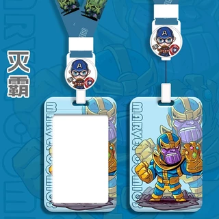 Marvel Superhero พร้อมสต็อก ประหลาดใจ ซูเปอร์ฮีโร่เปลือกแข็งหดยาวเชือกผู้ถือหลายเครื่องประดับการ์ตูนบัตรง่ายผู้ถือบัตรป้องกันการสูญหายกระเป๋าเสน่ห์บัตรควบคุมการเข้าถึง นาย