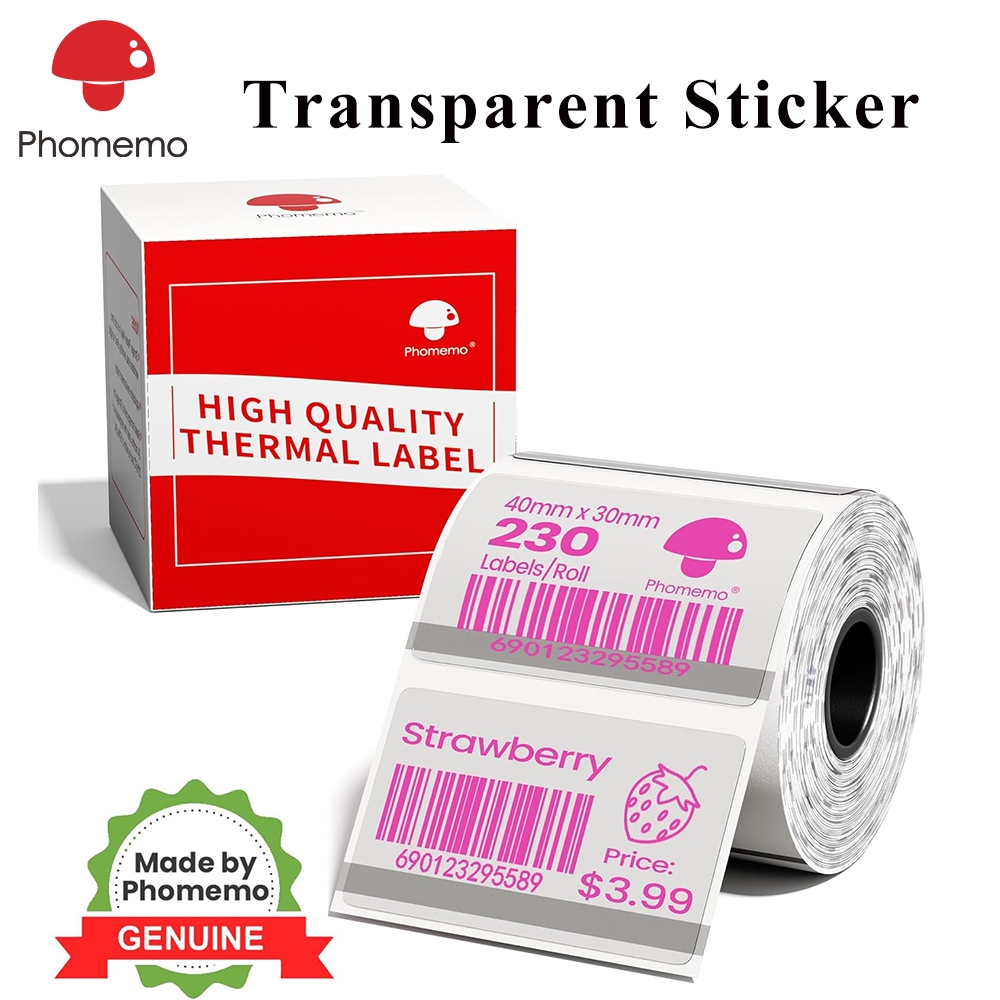 Phomemo 40x30mm*230pcs สติกเกอร์ฉลากความร้อน ขนาด สำหรับปลูกถ่าย M150/M110/M220/M100/M250 and 40mm Printer label sticker