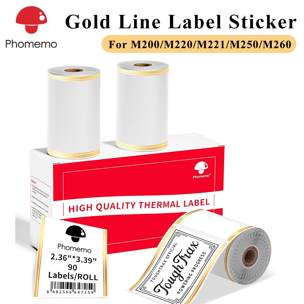 Phomemo สติ๊กเกอร์ฉลากความร้อนสําหรับ M220/M200/M221/M260/M250 เครื่องพิมพ์, 60x86mm(3 ม้วน/กล่อง)
