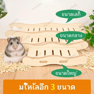 [ในสต็อก + จัดส่งจากประเทศไทย]ปลาหมึกหนูแฮมสเตอร์บันไดไม้เฟอร์นิเจอร์คลื่นโค้งบันไดหมีทองของเล่นแพลตฟอร์มบันไดกรงอุปกรณ์จัดสวน