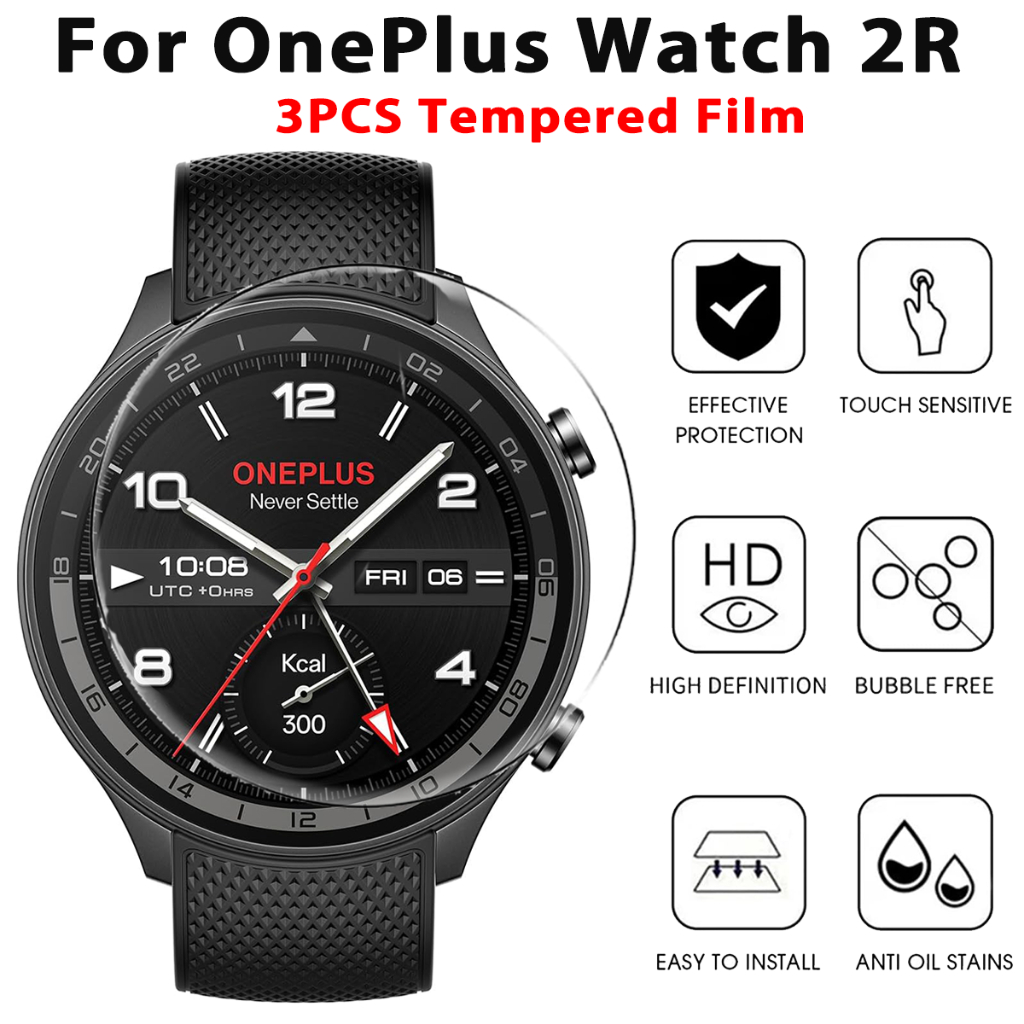 สําหรับ OnePlus watch 2R ฟิล์มกระจกนิรภัย Smart watch Screen Protector 9H Clear ป้องกันฟิล์มคลุมทั้ง