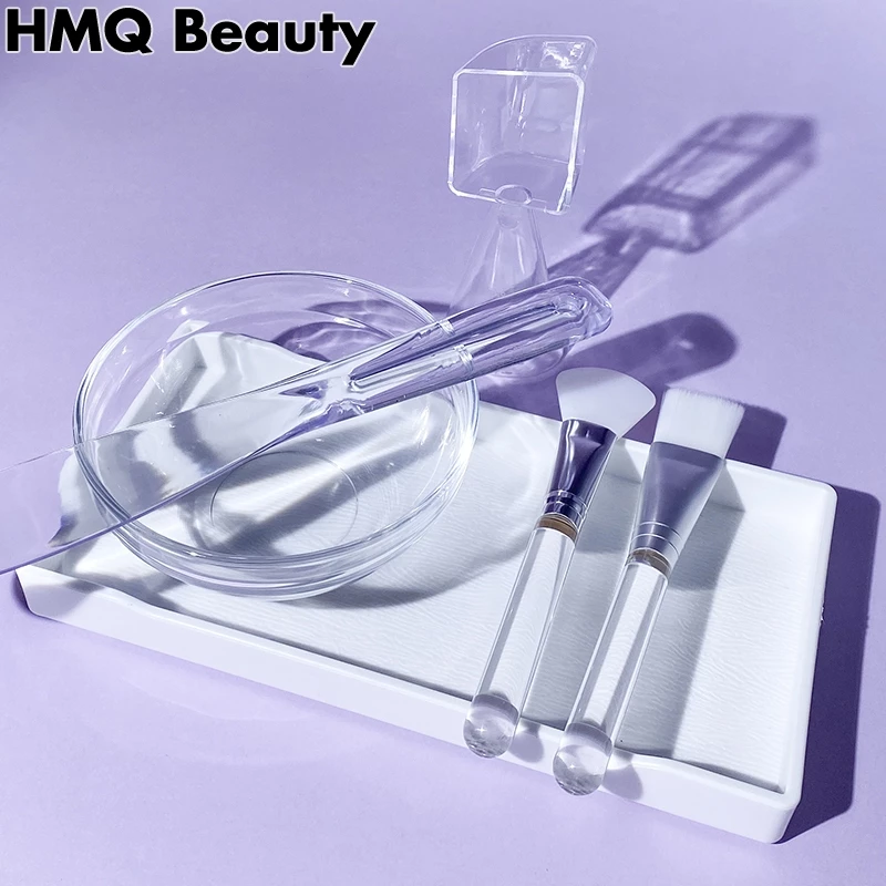 Skin Care DIY ชุดหน้ากาก Clear Rod หน้ากากแปรง Modulated ฟิล์มนุ่มถาดสี่เหลี่ยมน้ํามันหอมระเหยชามสําหรับร้านเสริมสวย