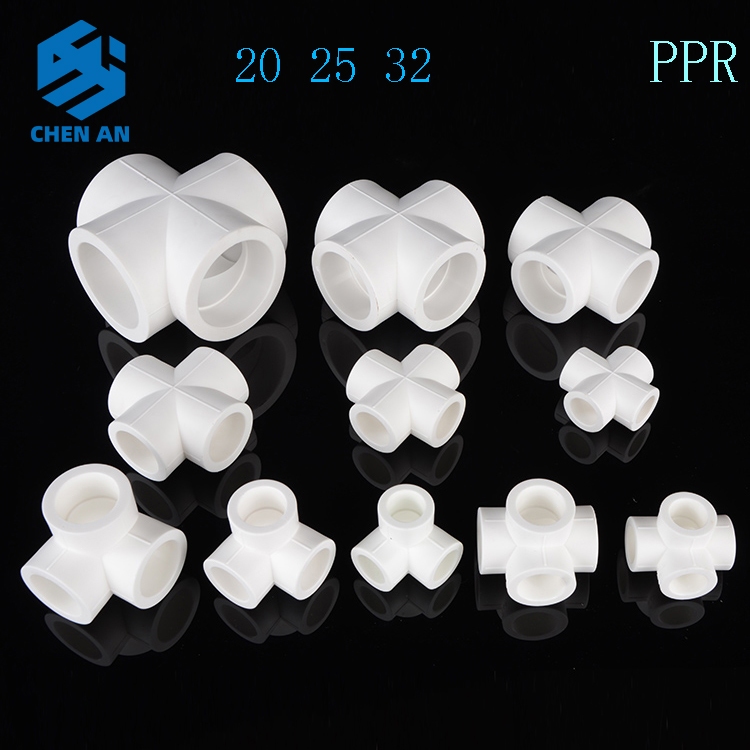 1pcs PPR Fitting สีขาวท่อ Joint Connector/Conduit/PPR สีขาว 3/4 Way/Cross "+" CHEN AN