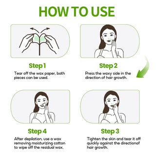 Facial Wax Strips: กําจัดขนที่รวดเร็วและอ่อนโยนสําหรับใบหน้า คิ้ว ปากบนและคาง - เหมาะสําหรับทุกสภาพผิว 36 Wax Strips + 6 Wet Wipes