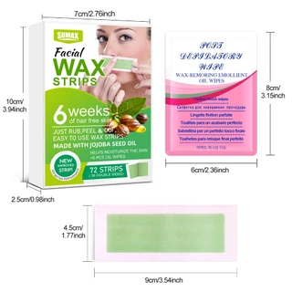 Facial Wax Strips: กําจัดขนที่รวดเร็วและอ่อนโยนสําหรับใบหน้า คิ้ว ปากบนและคาง - เหมาะสําหรับทุกสภาพผิว 36 Wax Strips + 6 Wet Wipes
