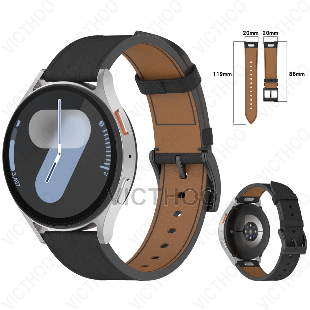 20mm quick release หนังนุ่มสําหรับ Galaxy Watch 7 FE 6 5 Pro 4 44mm 40mm 45mm Classic 47mm 43mm 42mm