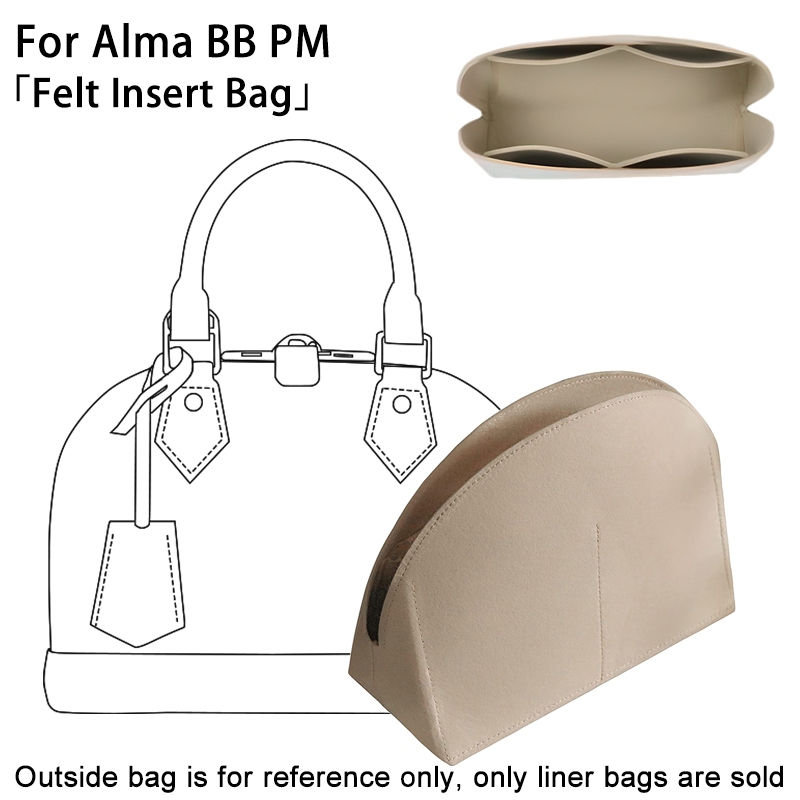 สําหรับ Alma BB กระเป๋า Organizer Liner กระเป๋า Felt ใส่กระเป๋าแต่งหน้าแบบพกพาใส่กระเป๋า