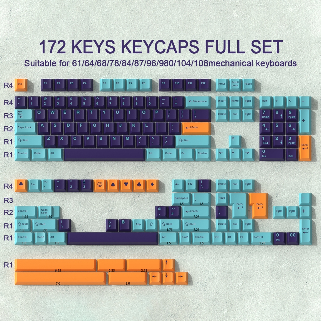 Gmk Purple Night Keycaps 173 คีย์ ABS Double Shot Cherry Profile Keycaps ชุดสําหรับคีย์บอร์ดแบบกลไก