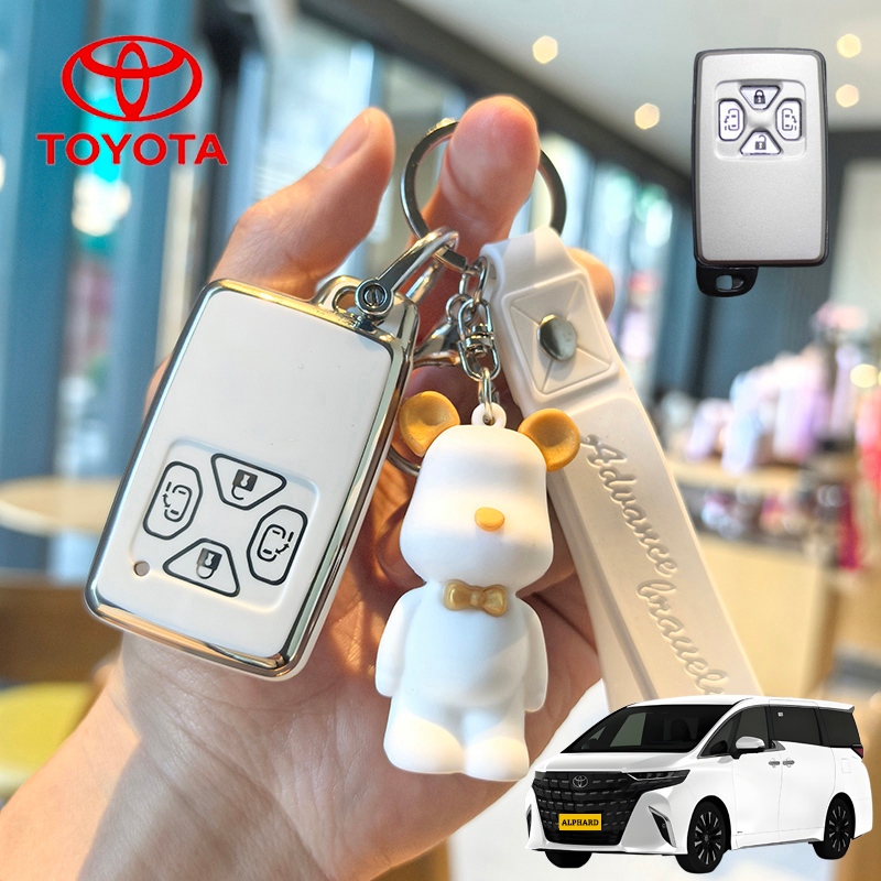 Toyota 4 ปุ่ม Remote Key กรณีกุญแจรถ Toyota Alphard ฝาครอบกุญแจสําหรับ Toyota Alphard/Vellfire/Sient