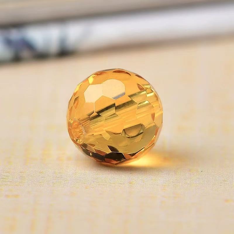 5A ธรรมชาติ Citrine Faceted หลวมลูกปัดรอบลูกปัด diy Handmade ลูกปัดคริสตัลลูกปัดวัสดุอุปกรณ์เสริมผู้หญิง