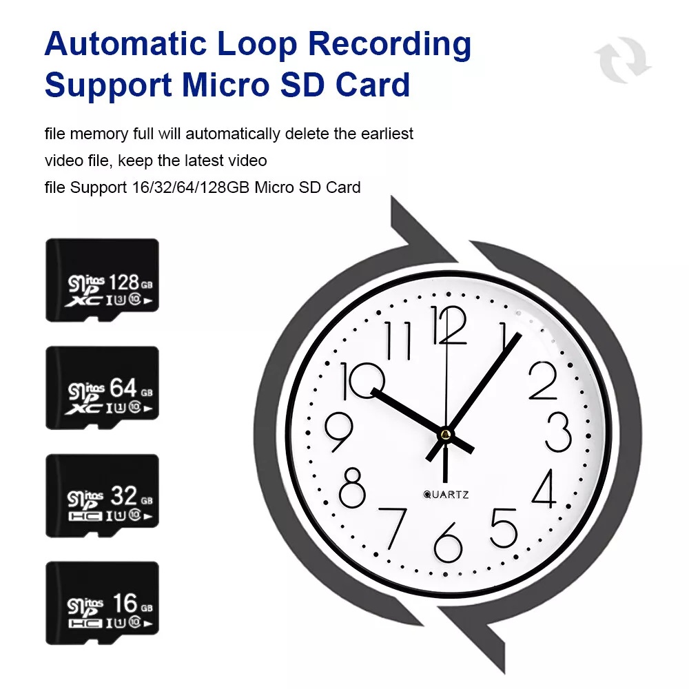 1080p HD Wifi IP Wall Clock Home Security Nanny กล้องสนับสนุนโทรศัพท์มุมมองระยะไกล - รูปที่ 5