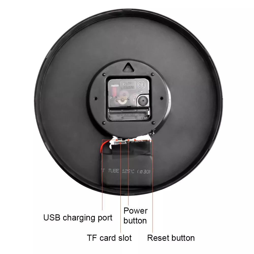 1080p HD Wifi IP Wall Clock Home Security Nanny กล้องสนับสนุนโทรศัพท์มุมมองระยะไกล - รูปที่ 7