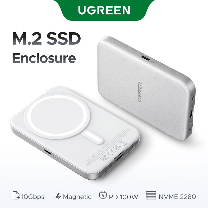 Ugreen Magnetic M.2 NVME SSD Enclosure พร้อม Magsafe สําหรับ iPhone 16 15 Pro Max, เคส SSD ภายนอกพร้