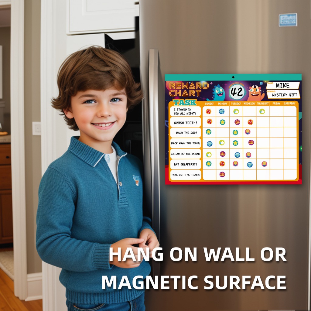 Spot English Childrens Magnetic Development Self Discipline Table รางวัล Plan Table Good Habits Tear off Sticker Book CPC
