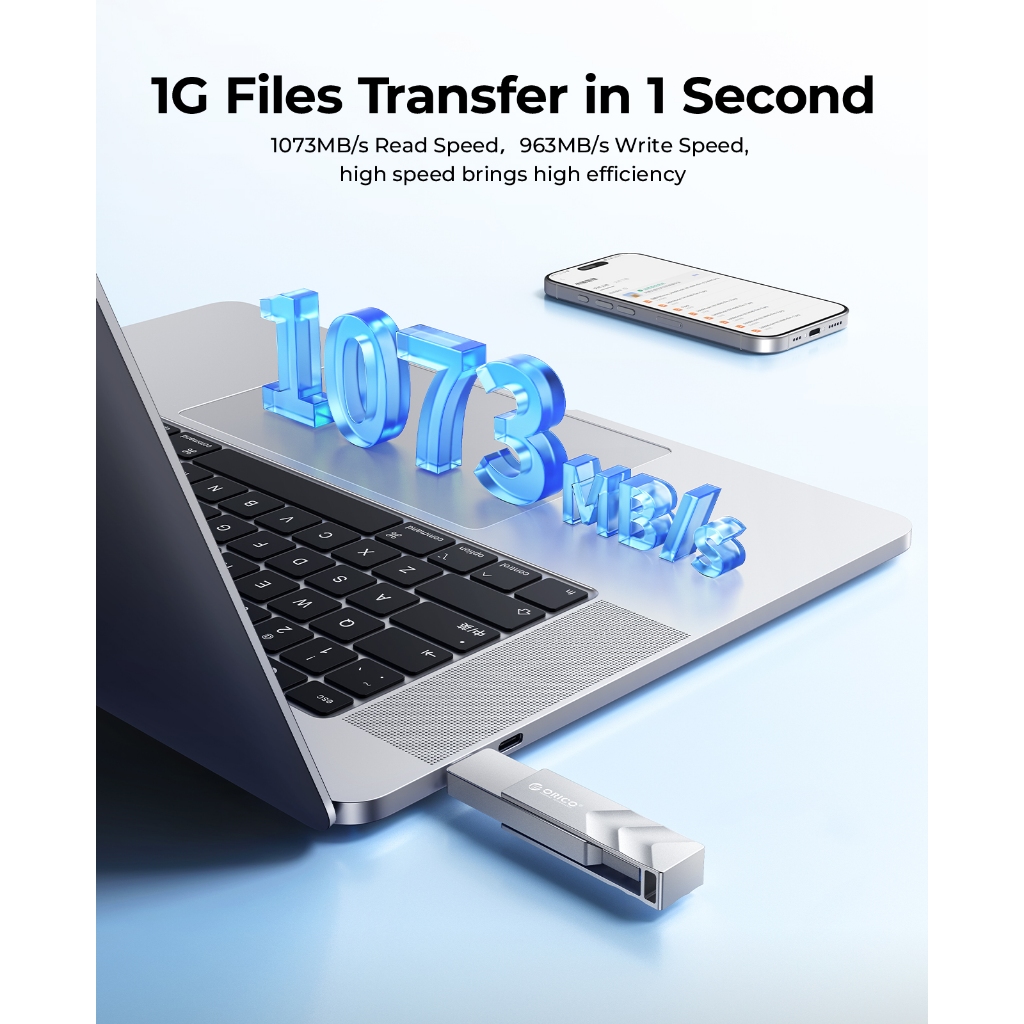 ORICO Typec 2 in 1 โทรศัพท์มือถือ u Disk 2TB Dual Drive Flash Memory ความเร็วสูง USB Stick 1TB หน่วยความจําข้อมูล (G202)
