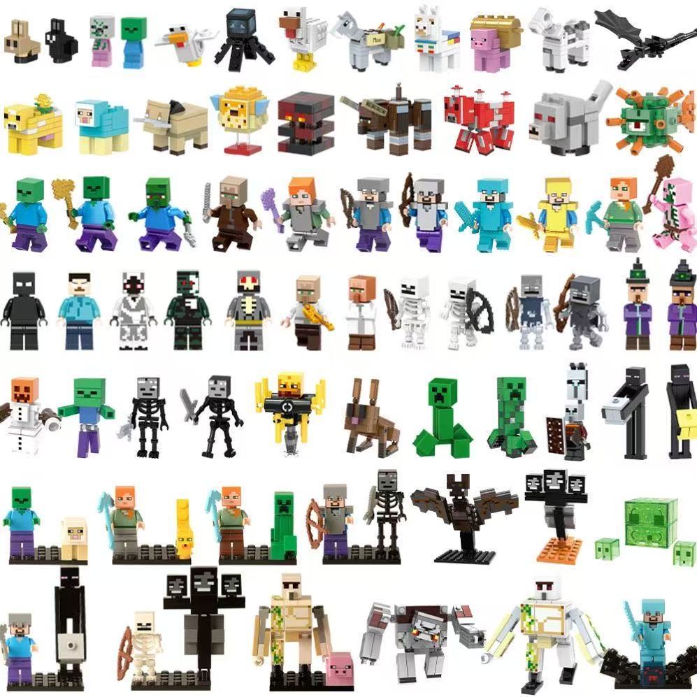 Minecraft Action Figure Redstone Golem Creeper Enderman Ravager Warden Allay ของเล่นคอลเลกชันบล็อกอาคารสําหรับเด็ก