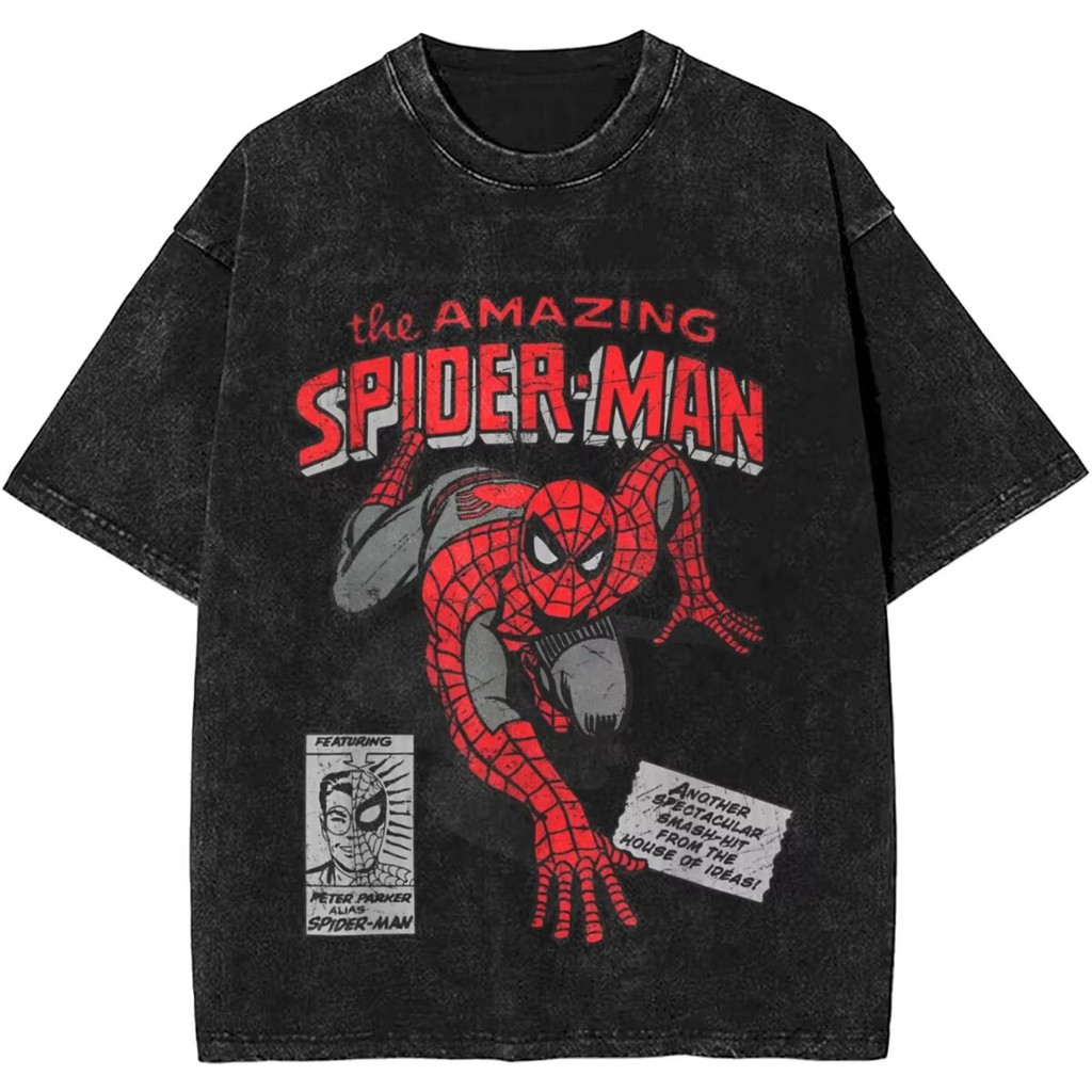 HOT NEW2025 เสื้อยืดครบรอบลายหนังสือการ์ตูนสไปเดอร์แมนเสื้อยืดแนวสตรีทฮิปฮอปซักได้สำหรับผู้ชายผู้หญิงเสื้อยืดแนวสตรีท _ Shopee Thailand