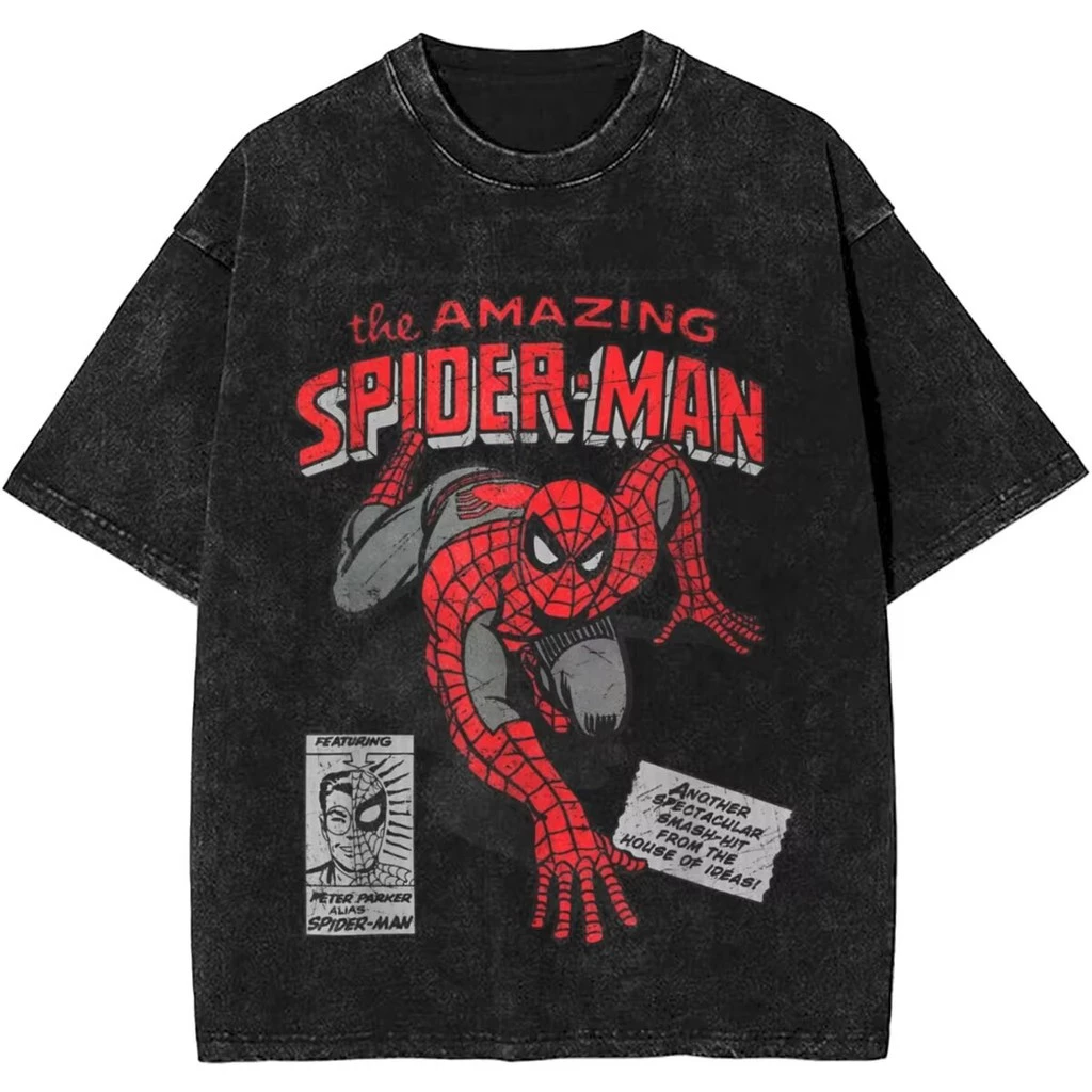 HOT NEW2025 เสื้อยืดครบรอบลายหนังสือการ์ตูนสไปเดอร์แมนเสื้อยืดแนวสตรีทฮิปฮอปซักได้สำหรับผู้ชายผู้หญิงเสื้อยืดแนวสตรีท _ Shopee Thailand