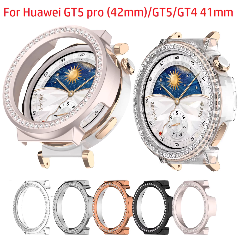 Diamond Case for เคส Huawei watch GT 7 Case Huawei watch GT 6 เคส PC Huawei Watch GT 5 เคส 41mm Hard Plastic Huawei GT5 / gt4 / Huawei gt6 Frame เคส Huawei gt7 / Huawei watch GT5 Pro Case 42mm Hollow gt4 Bling เคส GT5 Pro Case gt6 GT5 pro เคส