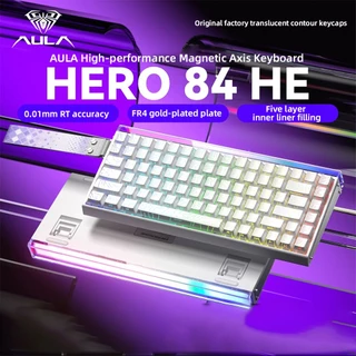 Aula HERO 84HE คีย์บอร์ดแม่เหล็ก RT0.01 8Khz แบบมีสายพร้อมกล่องไฟ RGB คีย์บอร์ด Latency ต่ํา