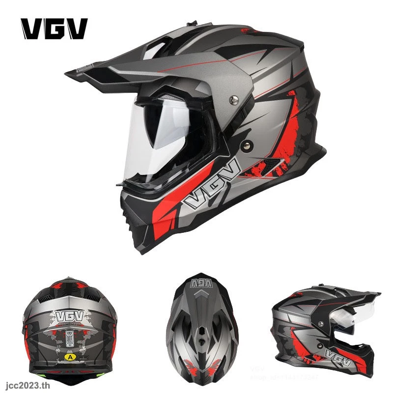 หมวกกันน็อคเต็มใบ VGV สไตล์เรซซิ่ง รองรับบลูทูธ เลนส์คู่ ถอดซักได้