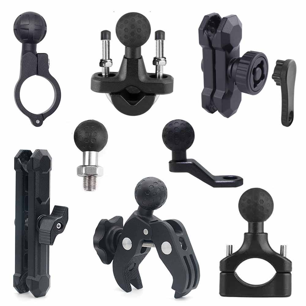 จักรยานรถจักรยานยนต ์ ผู ้ ถือโทรศัพท ์ Mount ฐาน 1''TPU Ball Anti-Theft Double Socket Arm Camera Clamp Mount