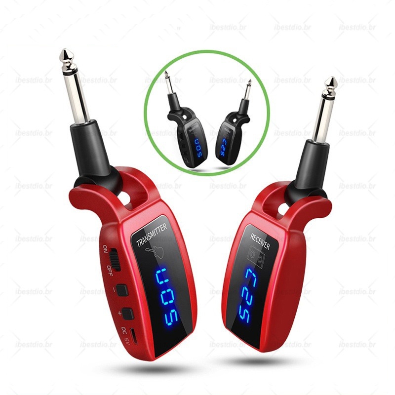 ระบบกีตาร์ไร้สายเครื่องรับส่งสัญญาณกีตาร์แบบชาร์จไฟได้เครื่องดนตรีส่งเสียง