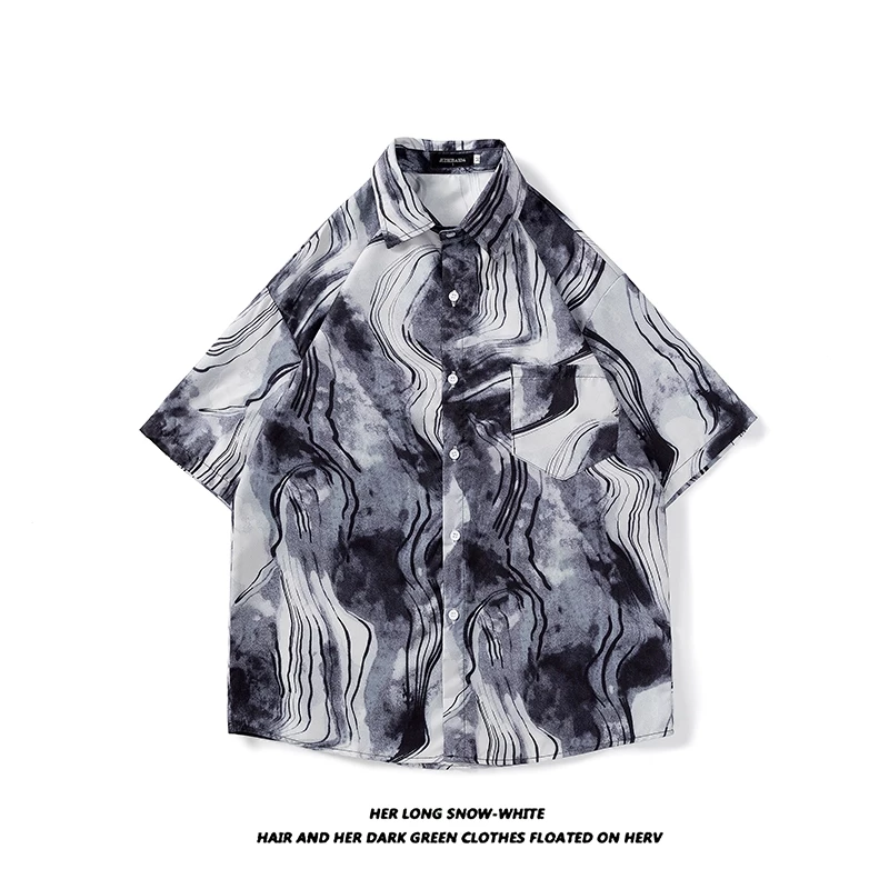 เสื้อสงกรานต์ผู้ชาย ฮาวาย แขนสั้น ผ้าไหมอิตาลี ลายดอก #3006 thumbnail 9