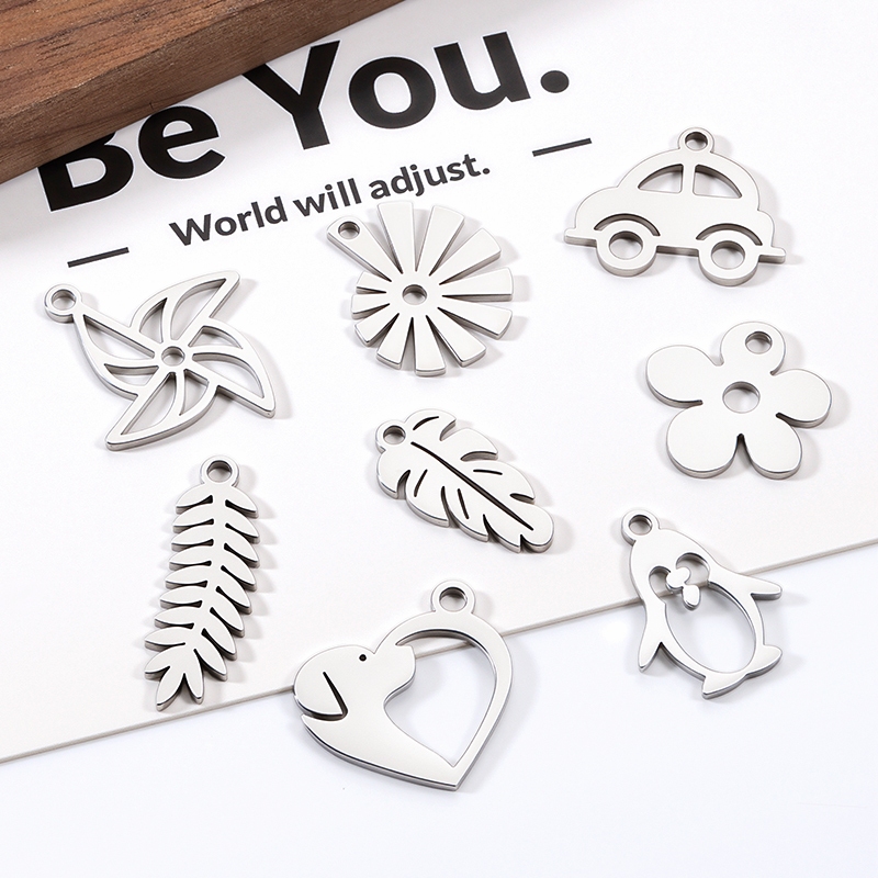 ขัดสแตนเลสกังหันลมจี้เพนกวินจี้เครื่องประดับทําเองสร้อยคอสร้อยข้อมือรถรูปเสน่ห์