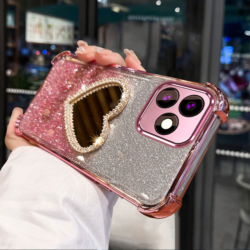 เคสสําหรับRedmi note 14 5G note 14 Pro 5G note 14 Pro Plus 5G Antiการสั่นสะเทือนเปลือกนุ่มพร้อมกระจกแต่งหน้าขาตั้งฟังก์ชั่นโทรศัพท์มือถือSoft shell