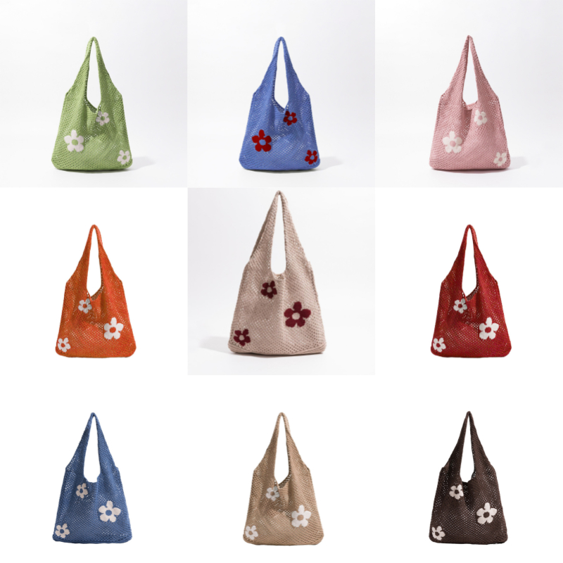 Sthb Summer Versatile Large Capacity Shopping Bag กระเป๋าสะพายทอเรียบง่าย TH