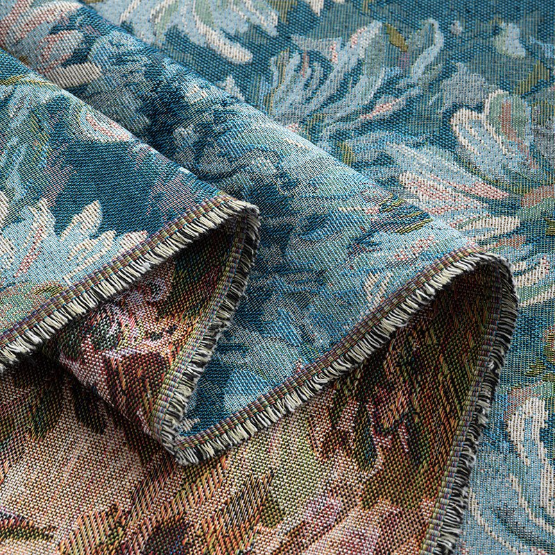 50x150 ซม.ดอกไม้ภาพวาดสีน้ํามันเส้นด้ายย้อมโพลีเอสเตอร์ผ้าฝ้ายหนา jacquard ผ้า diy สําหรับถุงแข็งรองเท้าและเสื้อผ้าปลอกหมอนผ้า TJ7465 - รูปที่ 2