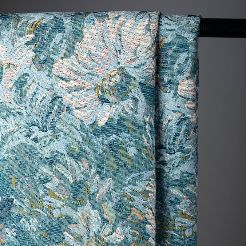 50x150 ซม.ดอกไม้ภาพวาดสีน้ํามันเส้นด้ายย้อมโพลีเอสเตอร์ผ้าฝ้ายหนา jacquard ผ้า diy สําหรับถุงแข็งรองเท้าและเสื้อผ้าปลอกหมอนผ้า TJ7465 - รูปที่ 4