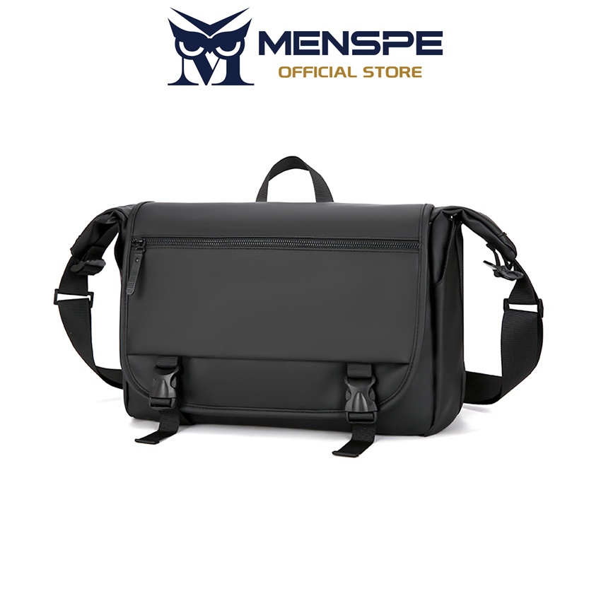 Menspe Mens ความจุขนาดใหญ่กันน้ํา Leisure Street กระเป๋าสะพาย Casual น้ําหนักเบากลางแจ้งขี่ Messenger กระเป๋า
