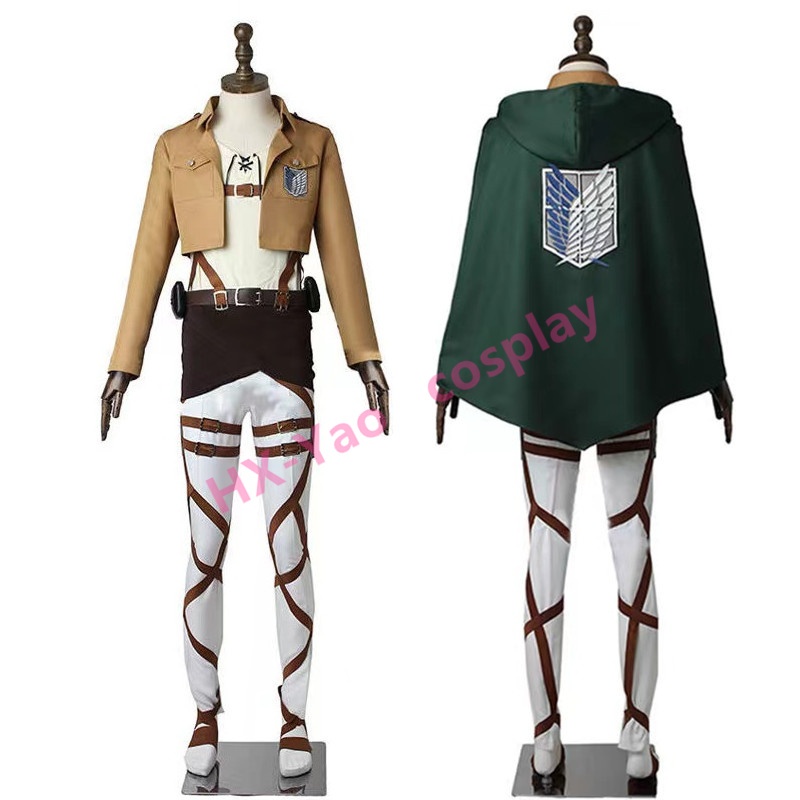 【HX-YAO】Attack on Titan cosplay Eren Yeager Mikasa Ackerman Levi Ackerman คอสเพลย์อะนิเมะแสดงเครื่อง