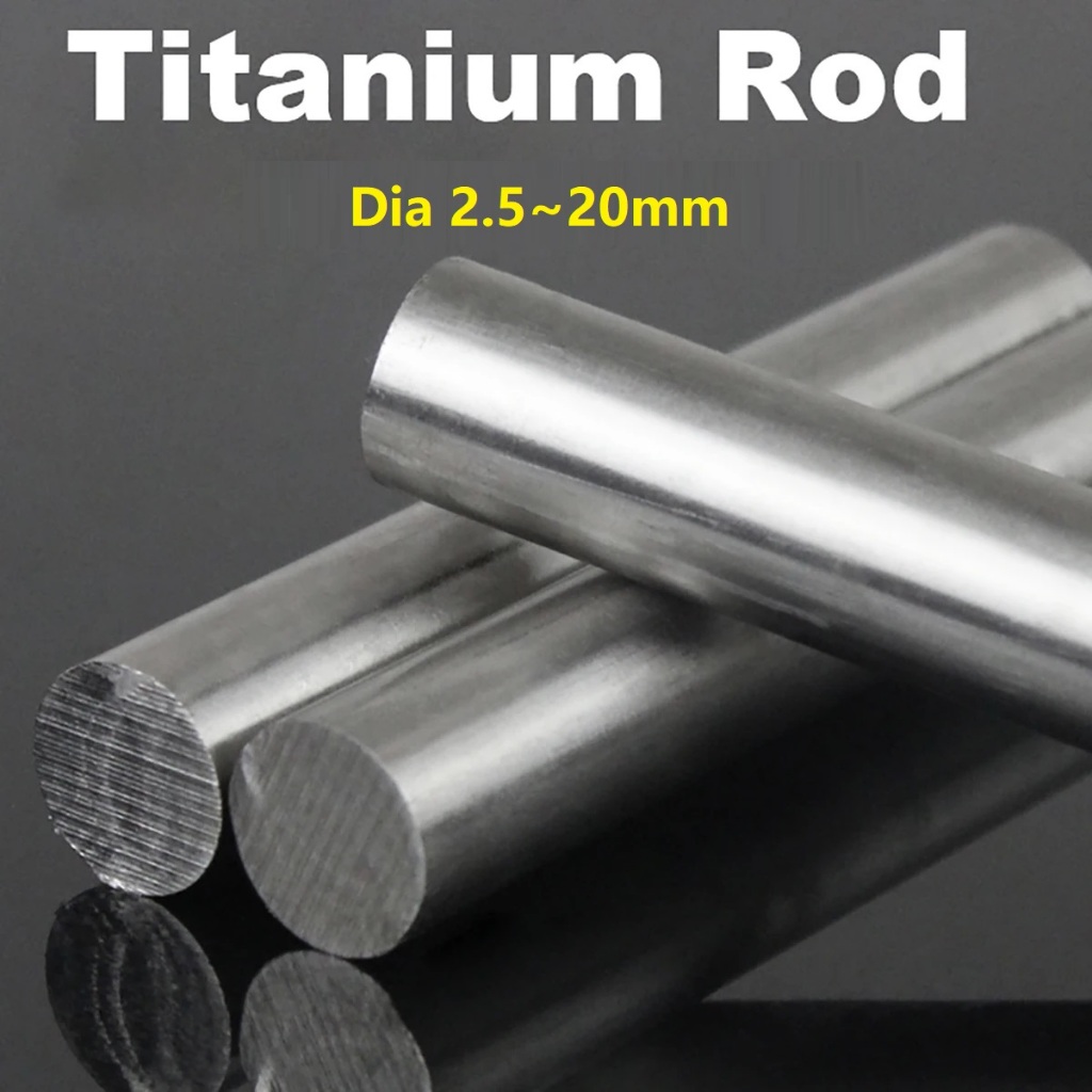 TC4 Titanium Rod ก้านไทเทเนียม โลหะผสมไททาเนียม ลวดเชื่อม ก้านเพลา เส้นผ่านศูนย์กลาง 2.5 มม. ถึง 20 มม. ความยาว 100/500/1000 มม