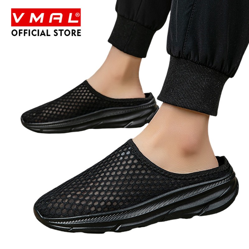 VMAL รองเท้าผ้าใบสวมแบบตาข่ายสำหรับผู้ชาย สวมใส่สบายในชีวิตประจำวันและรองเท้ากีฬา ขนาด 36-47