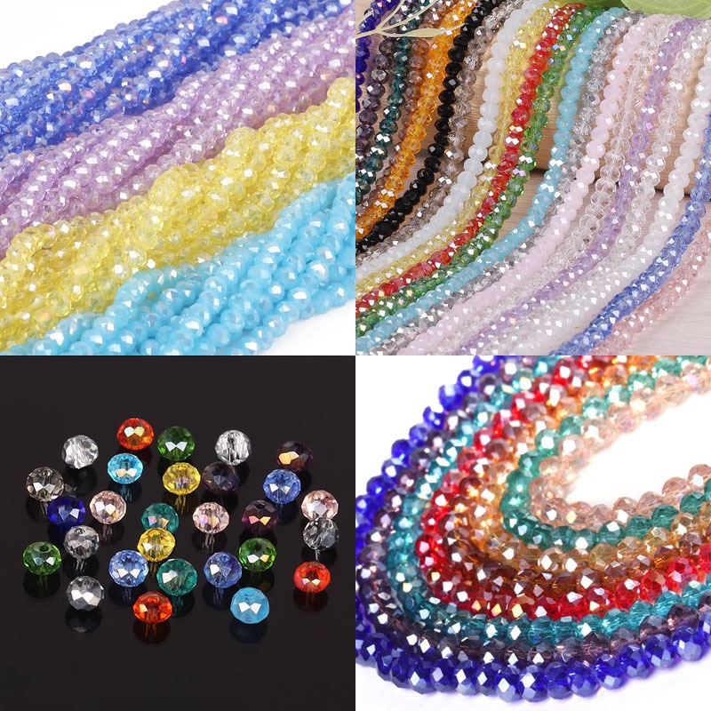 ลูกปัดแก้วคริสตัล แฮนด์เมด Diy ขนาด 4 มม. 6 มม. สําหรับทําเครื่องประดับ สร้อยคอ สร้อยข้อมือ
