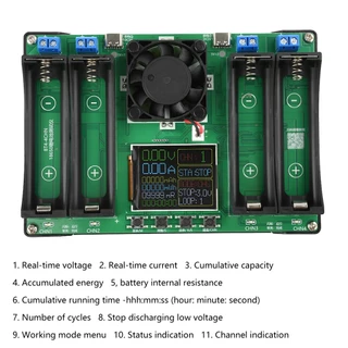 Pcbfun Type-c 4/2 ช่อง 18650 เครื่องทดสอบความจุแบตเตอรี่เครื่องทดสอบความต้านทานภายในอัตโนมัติ