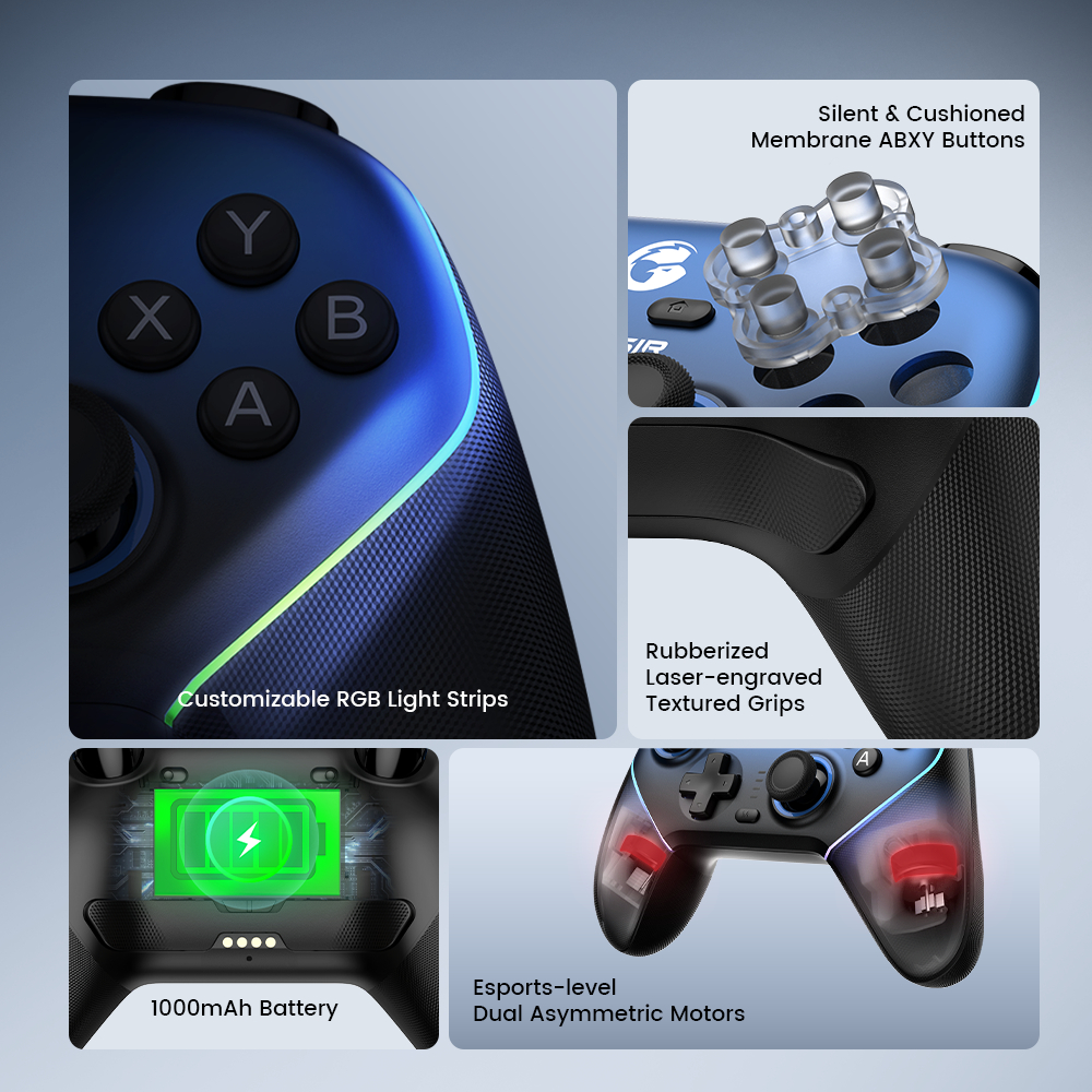 Salange GameSir Super Nova Bluetooth Gamepad พร้อมแท่นชาร์จ, คอนโทรลเลอร์เล่นเกมไร้สายสําหรับ Nintendo Switch iPhone Android Phone PC