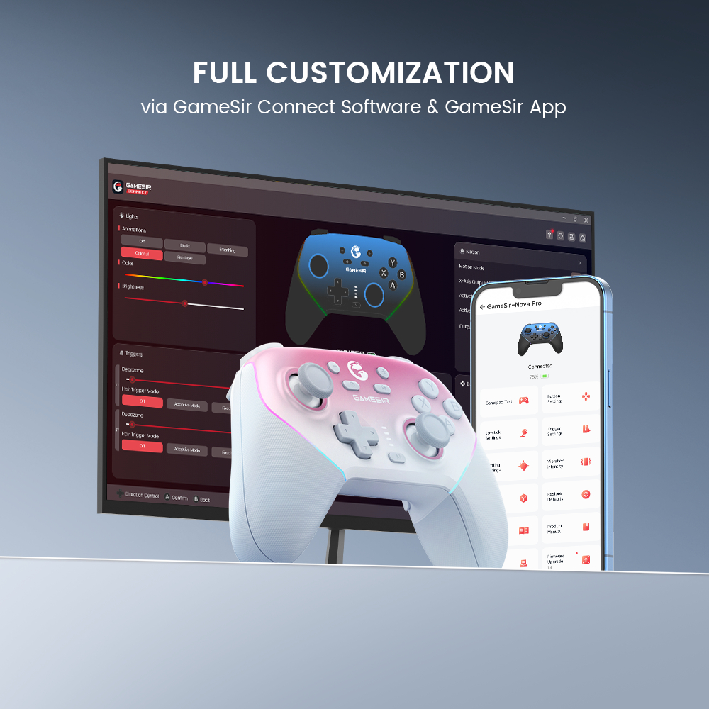 Salange GameSir Super Nova Bluetooth Gamepad พร้อมแท่นชาร์จ, คอนโทรลเลอร์เล่นเกมไร้สายสําหรับ Nintendo Switch iPhone Android Phone PC