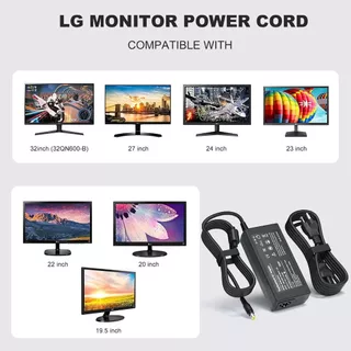 สายไฟ 19V สําหรับจอภาพ Acer, Acer LCD Monitor H236HL, SA230, G276HL, S230HL, G246HL, G206HQL, S271HL, S240HL, G236HL, S220, S231L, S202, S220, S62