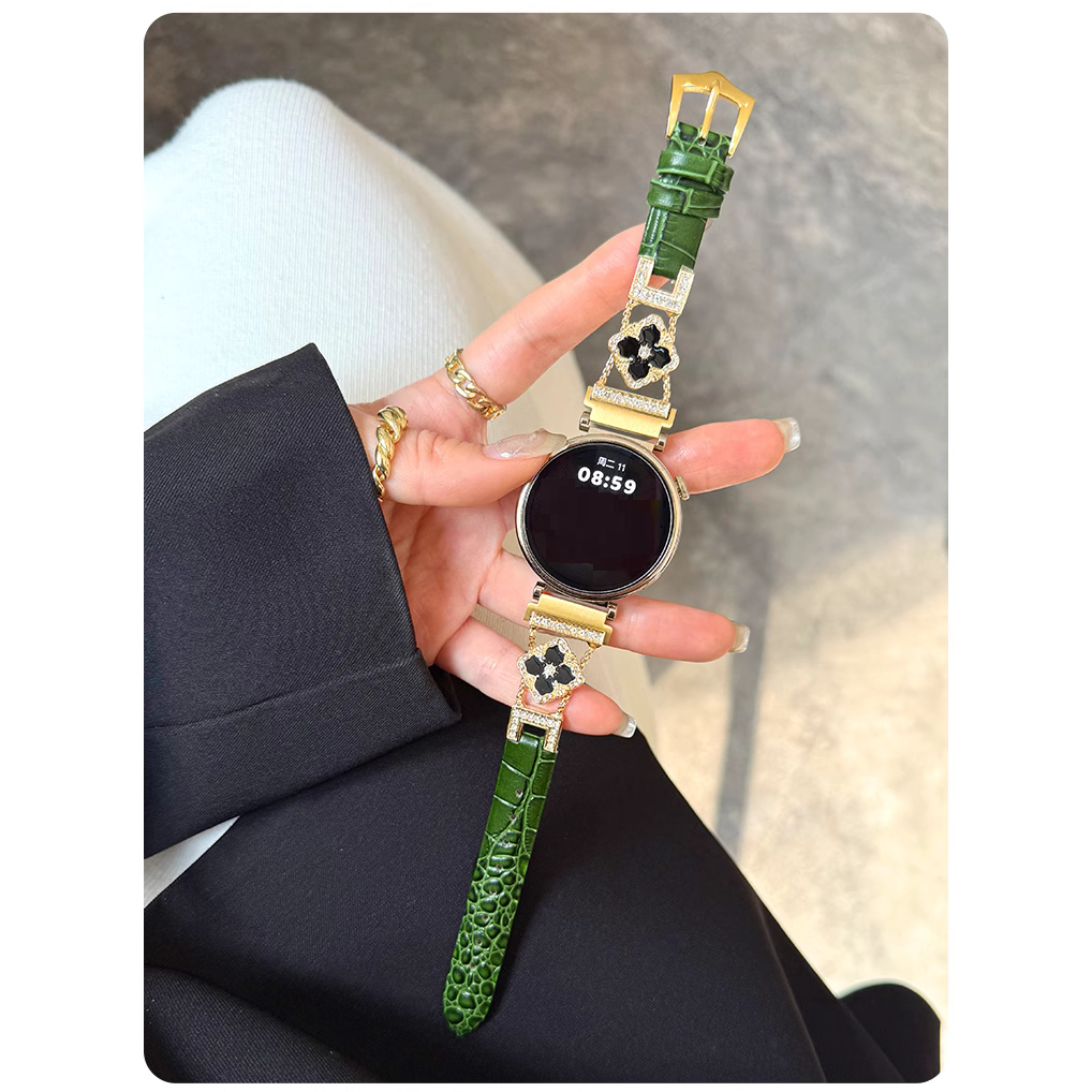 Luxury Clover Watch Strap Compatible For Huawei watch GT 6 สาย Huawei watch GT 5 Pro Strap huawei gt6 สาย huawei gt5 strap GT2/GT3/Huawei GT4 Strap Redmi watch 5 Lite สาย Redmi watch 5 Active Strap / Amazfit bip 5 pro /GTS3/gts2 / Amazfit GTR 4 สาย ราคา ถูกที่สุด ดีลบีเคเค แกลเลอรีภาพที่ 6