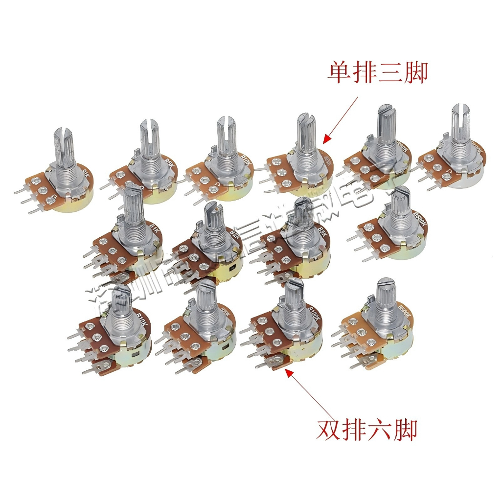 WH148 50K 10K 100K 500K 1M 1K 20K 250K 5K Single Double Handle 15MM20MM Single/Double Potentiometer WH148 Potentiometer