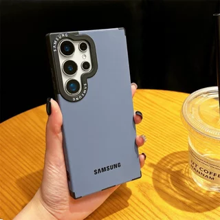 ซิลิโคน สีทึบ Logo Magnetic เคส Samsung Galaxy S26 Ultra S25 Ultra S25 Plus S25 S24 Ultra S24 Plus S24 S23 Ultra S22Ultra Case เคสโทรศัพท์ใหม่ ซิลิโคนอ่อนนุ่มป้องกันการตก เคสมือถือซัมซุง