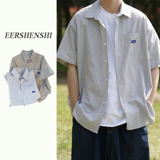 Eershensheng แฟชั่นแบรนด์เสื้อเชิ้ตลายทางผู้ชายอเมริกันย้อนย…