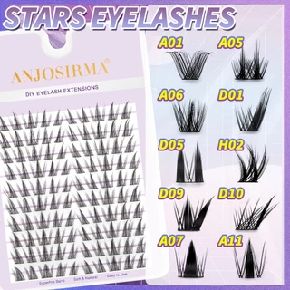 [ของขวัญฟรี] ANJOSIRMA 10 แถวความจุขนาดใหญ่หนาธรรมชาติมังงะขนตาปลอม DIY ขนตาส่วนขยายเครื่องมือแต่งหน้า
