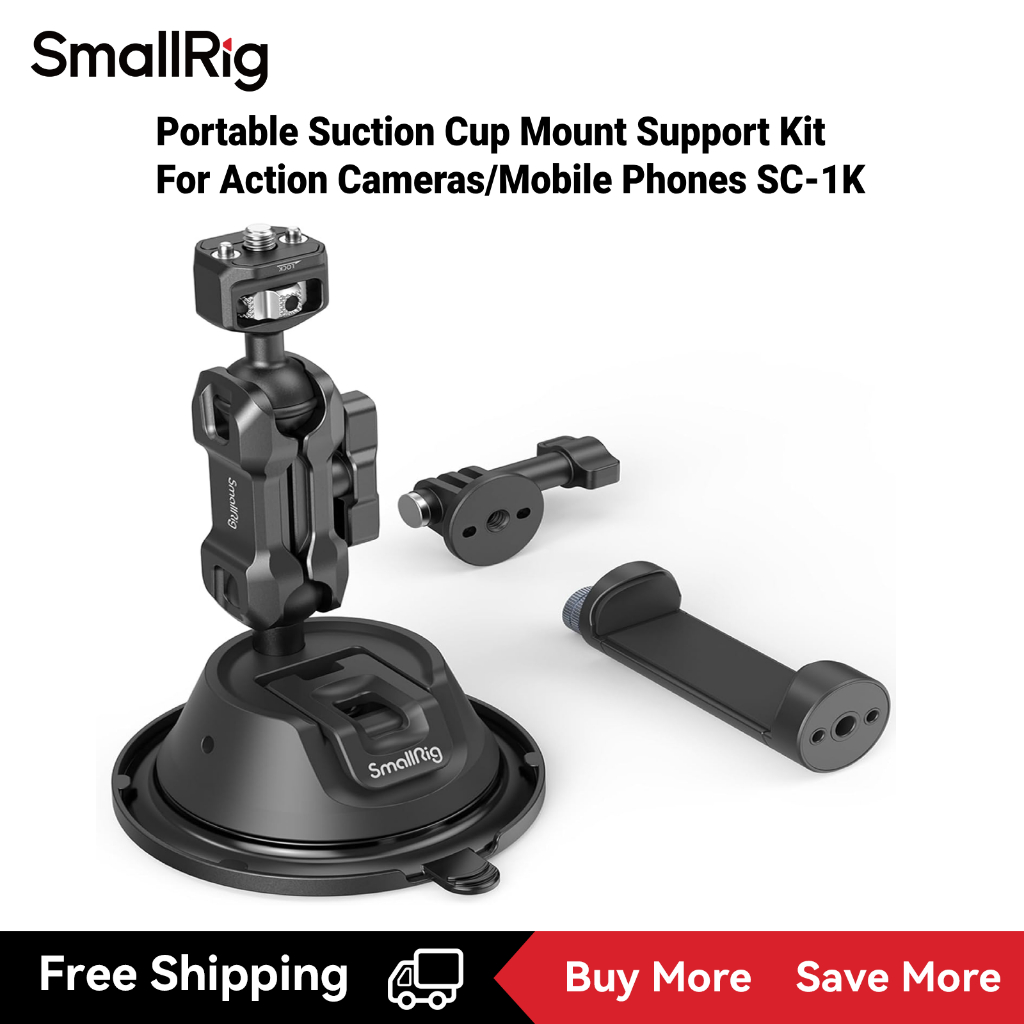 Smallrig Portable Vacuum Cup Mount Support Kit สําหรับกล้องแอคชั่น/โทรศัพท์มือถือ SC-1K #4275